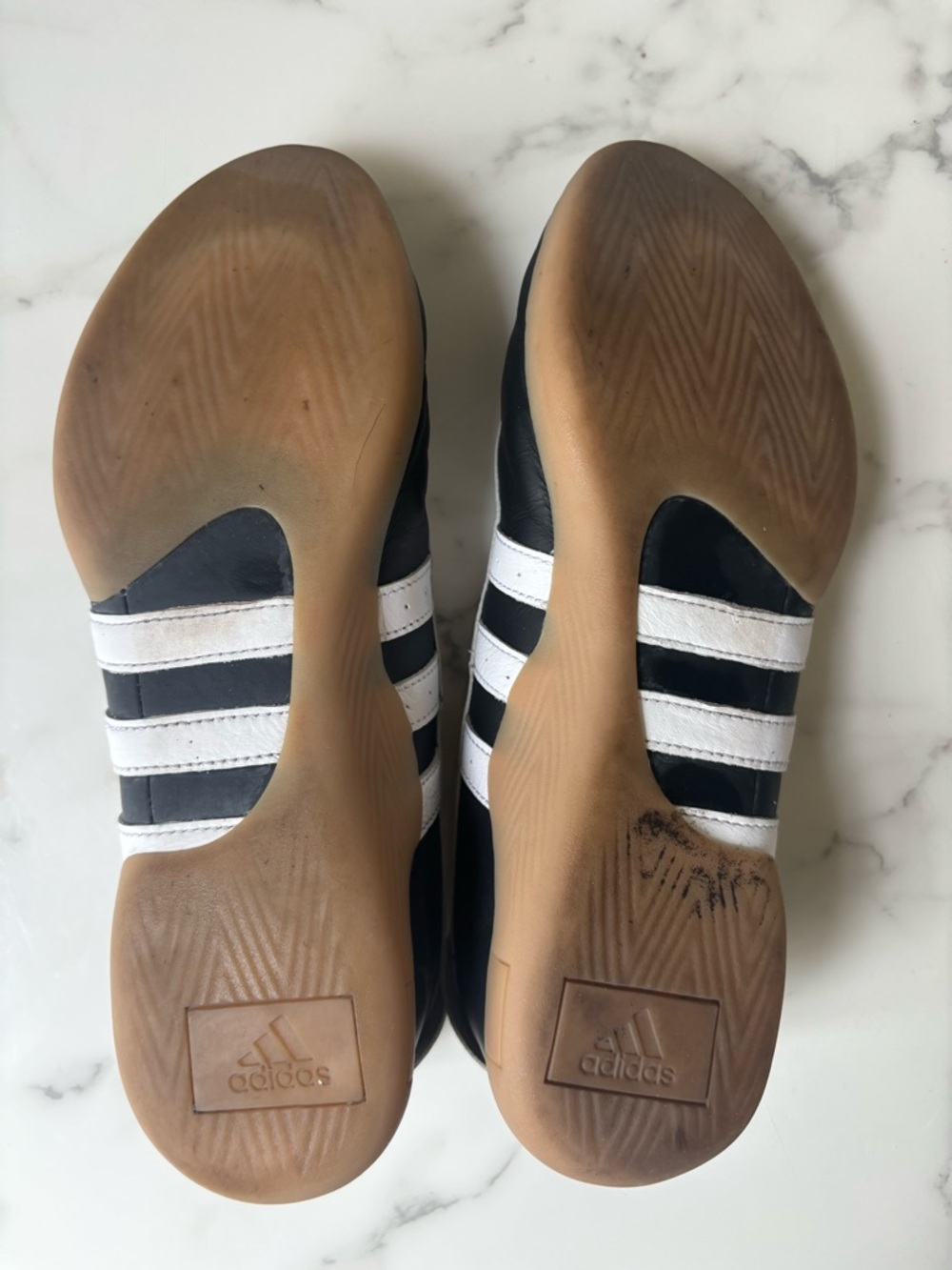 Adidas Women’s Taekwondo Mei Black and White Leather Lace-Up Ballet Sneakers - Picture 4 of 4